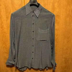Giorgio Armani semi sheer men’s button up long sleeved shirt